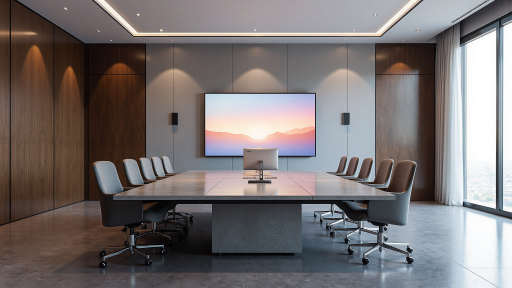 商务会议室内部，现代化办公设备，体现专业服务环境